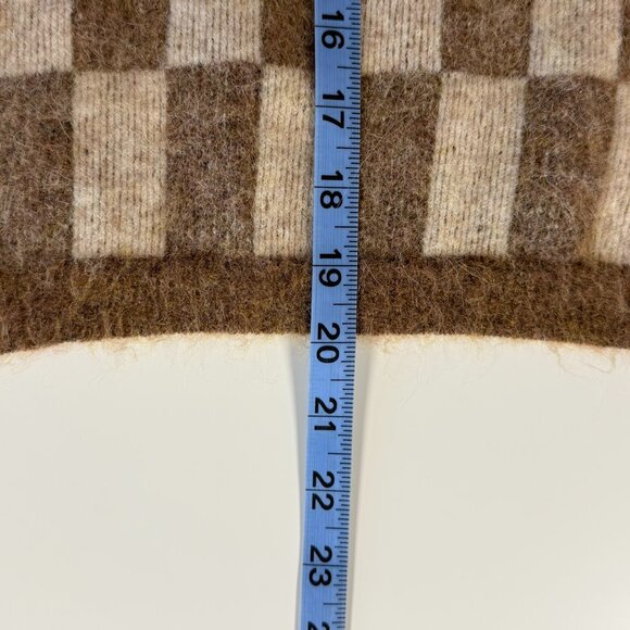 Nanushka Feline Check Sweater Brown Cream Checkerboard Size Small - Picture 8 of 8